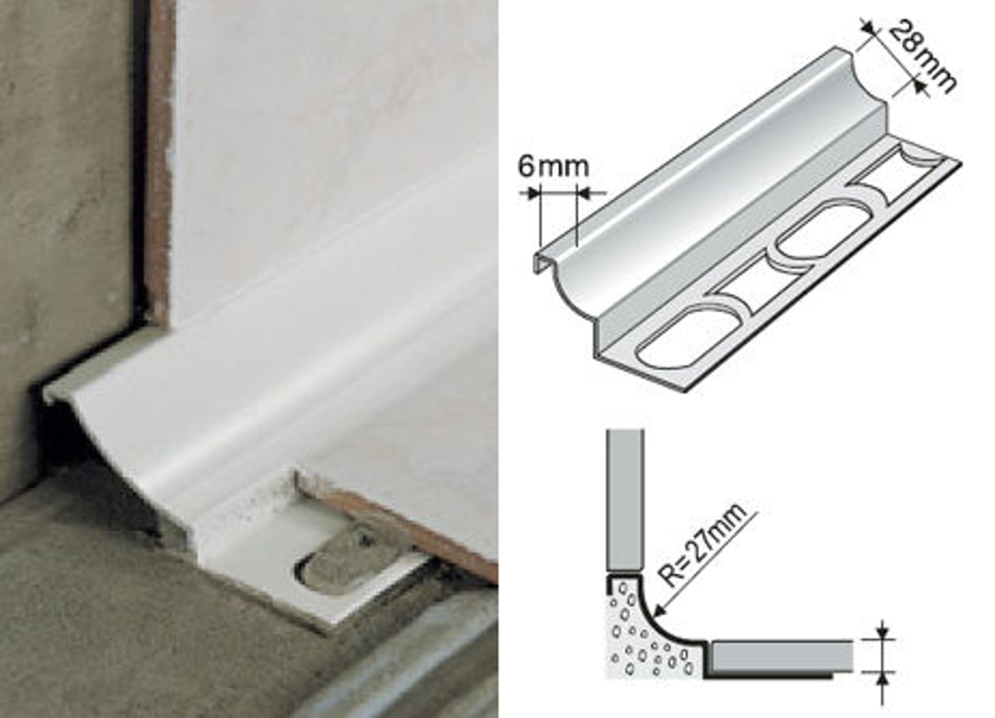 Bilde av INNVENDIG HJØRNELIST GV/10 ALUMINIUM HVIT RAL9003 10MMX270CM, PROFILPAS