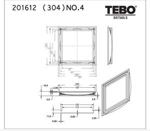 Bilde av Tebo slukrist Tile In svart 147 x 147mm